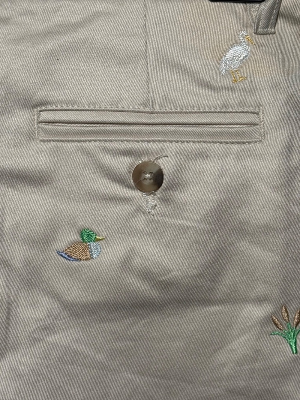 Beaufort Bonnet Company TBBC Embroidered Charlie Chino Khaki Shorts Ducks (026) - Picture 5 of 9
